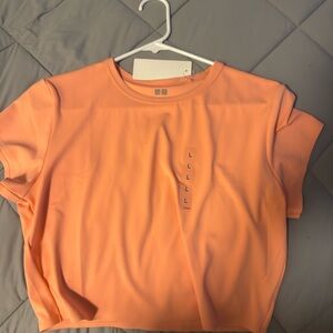 Uniqlo Orange Boxy Crop T-Shirt